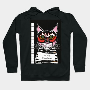 FUNNY Black Cat Mug Shot Hoodie